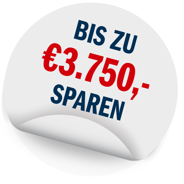 Bis zu €3.750,- sparen